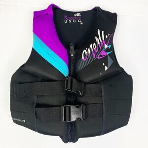 O’neill Reactor Adult Life Jacket USCG Approved 4 X-Small XS Black Purple Blue